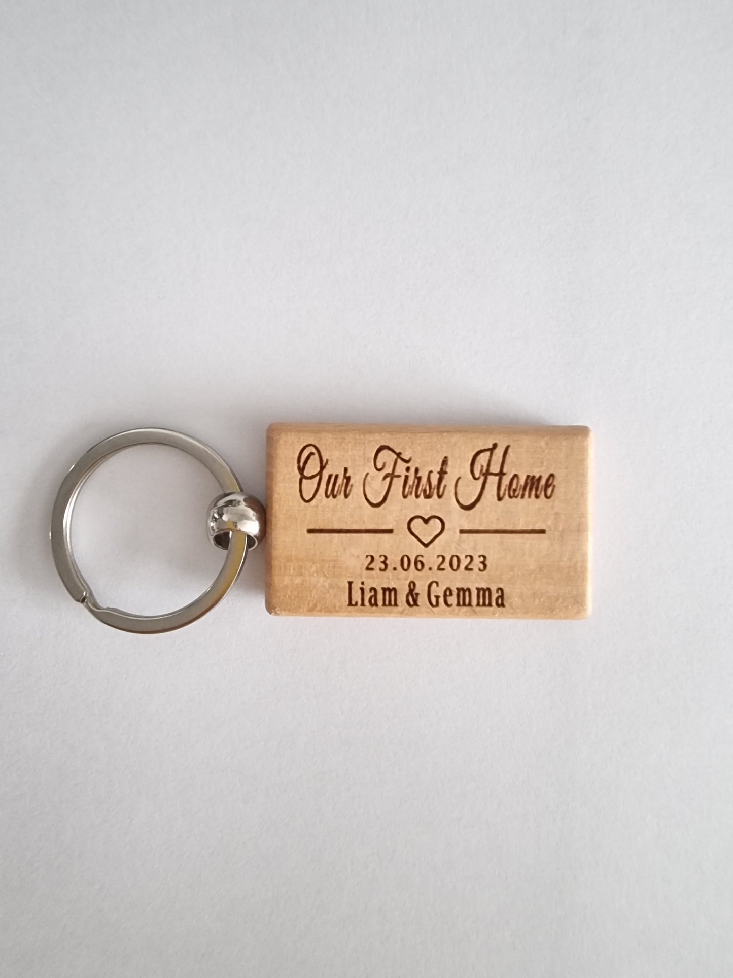 x2 Our first home Personalised keyring.