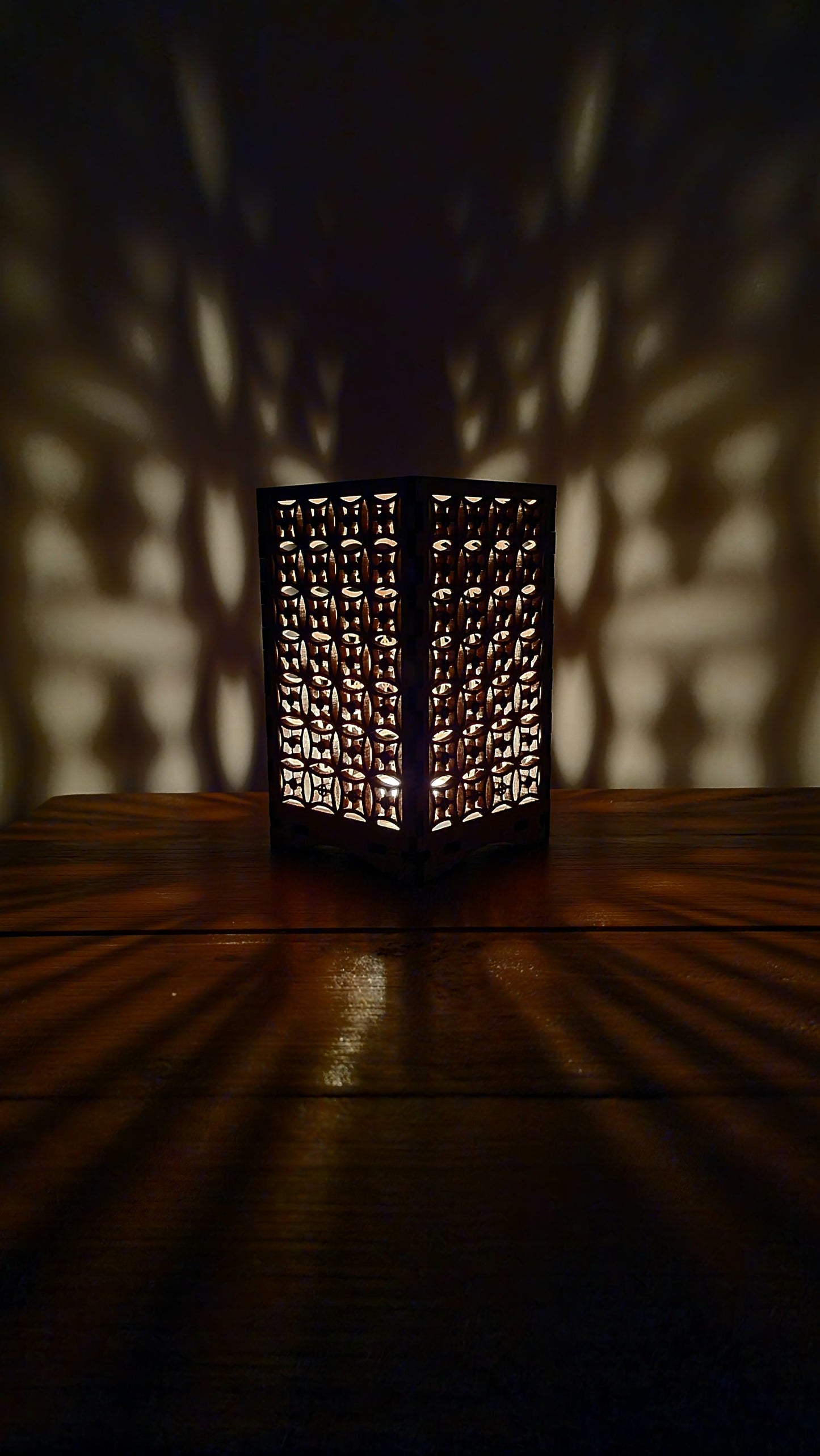 Beautiful laser cut oak veneer tea light holder. - LaserGiftsuk