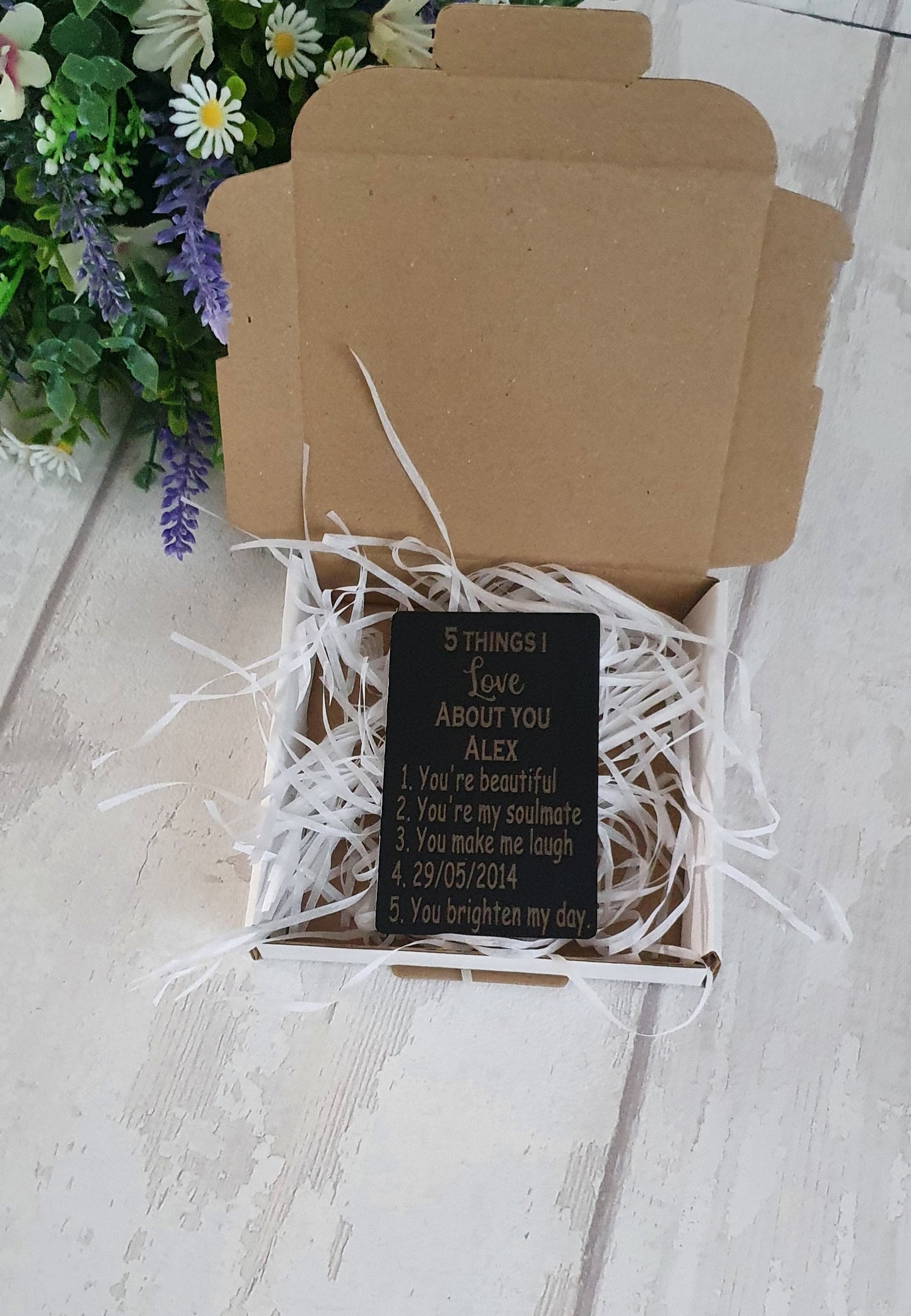 Personalised engraved keepsake wallet card. - LaserGiftsuk