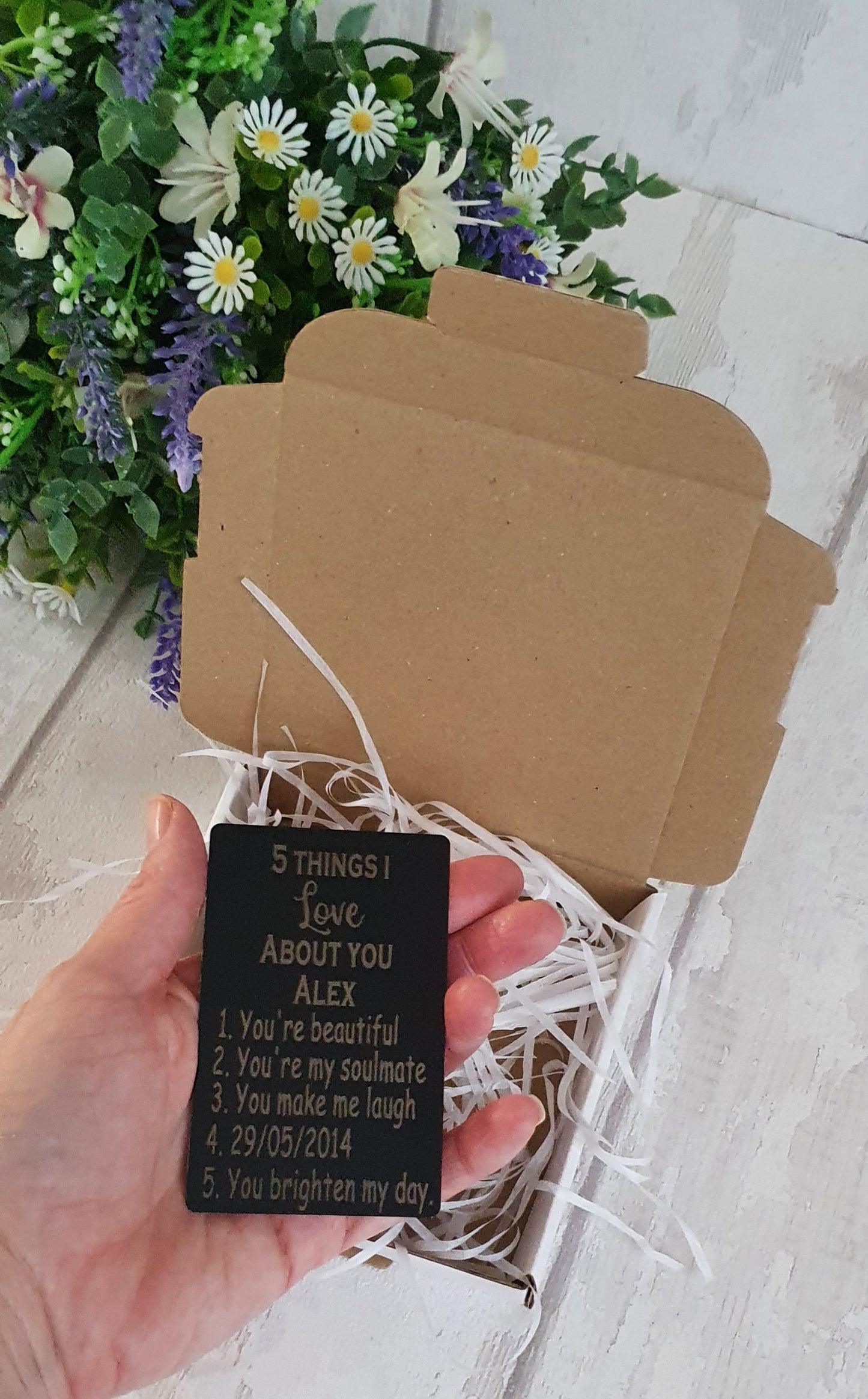 Personalised engraved keepsake wallet card. - LaserGiftsuk