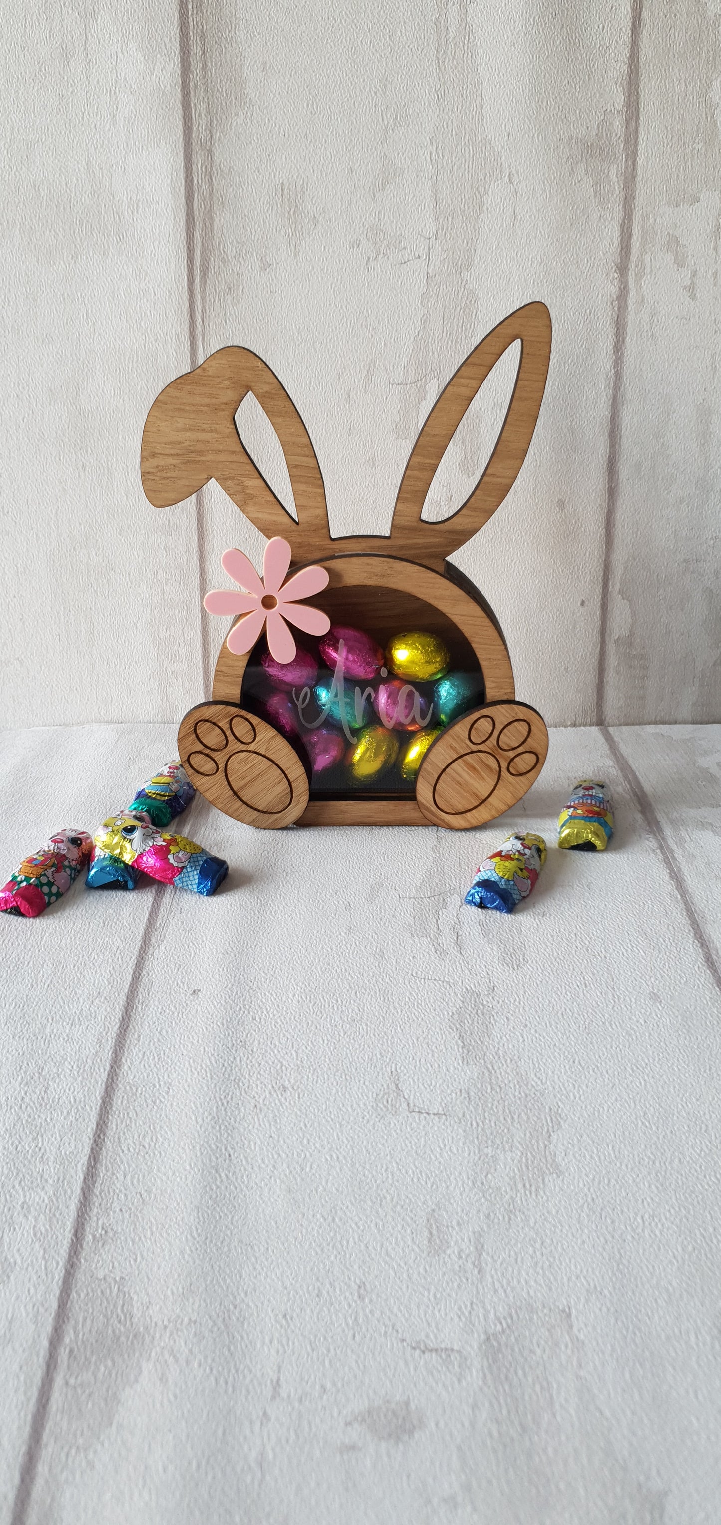 Personalised Easter Bunny box for mini eggs. - LaserGiftsuk