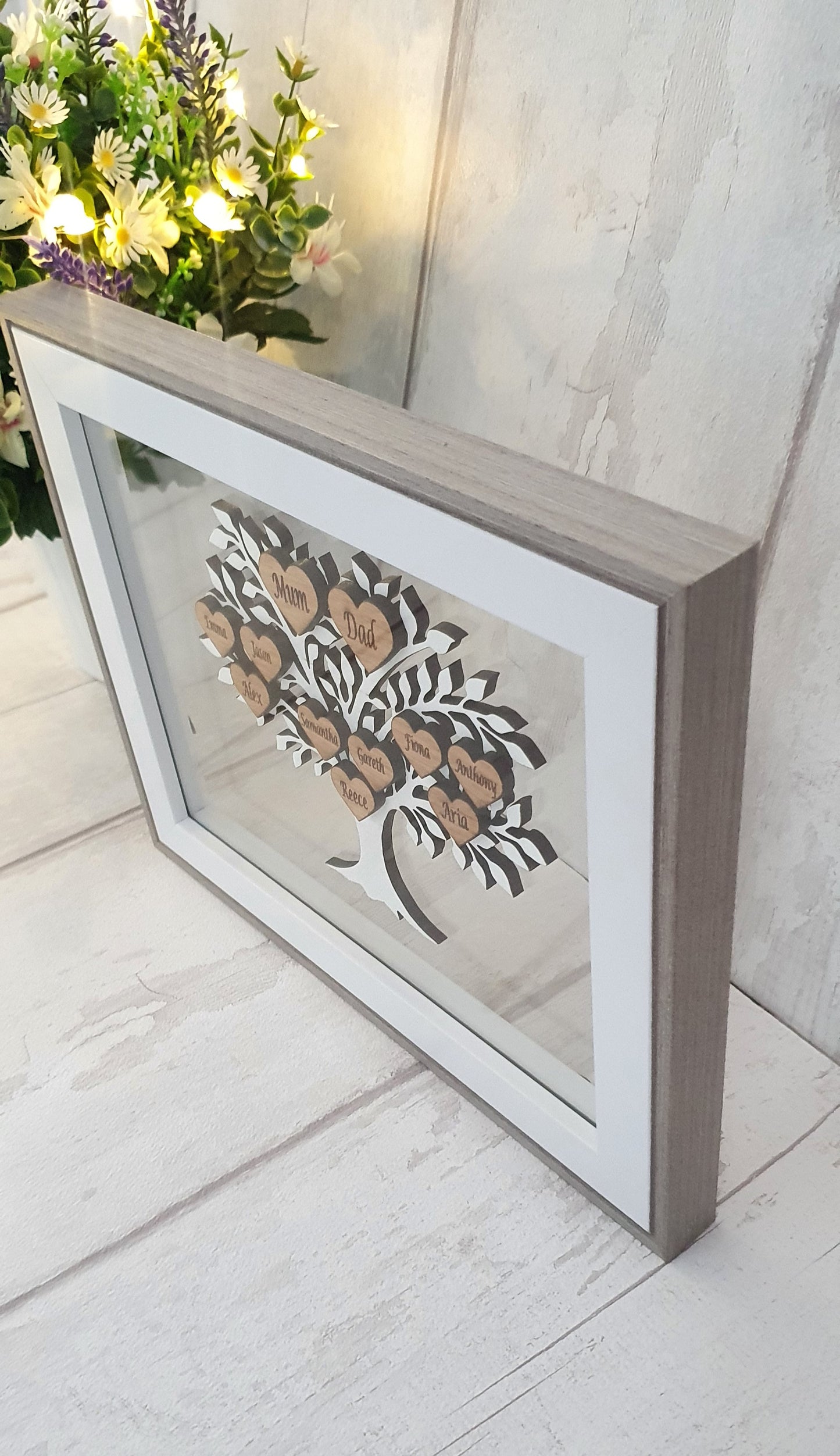 Personalised family tree frame, Mother's Day, Birthday gift, New home.