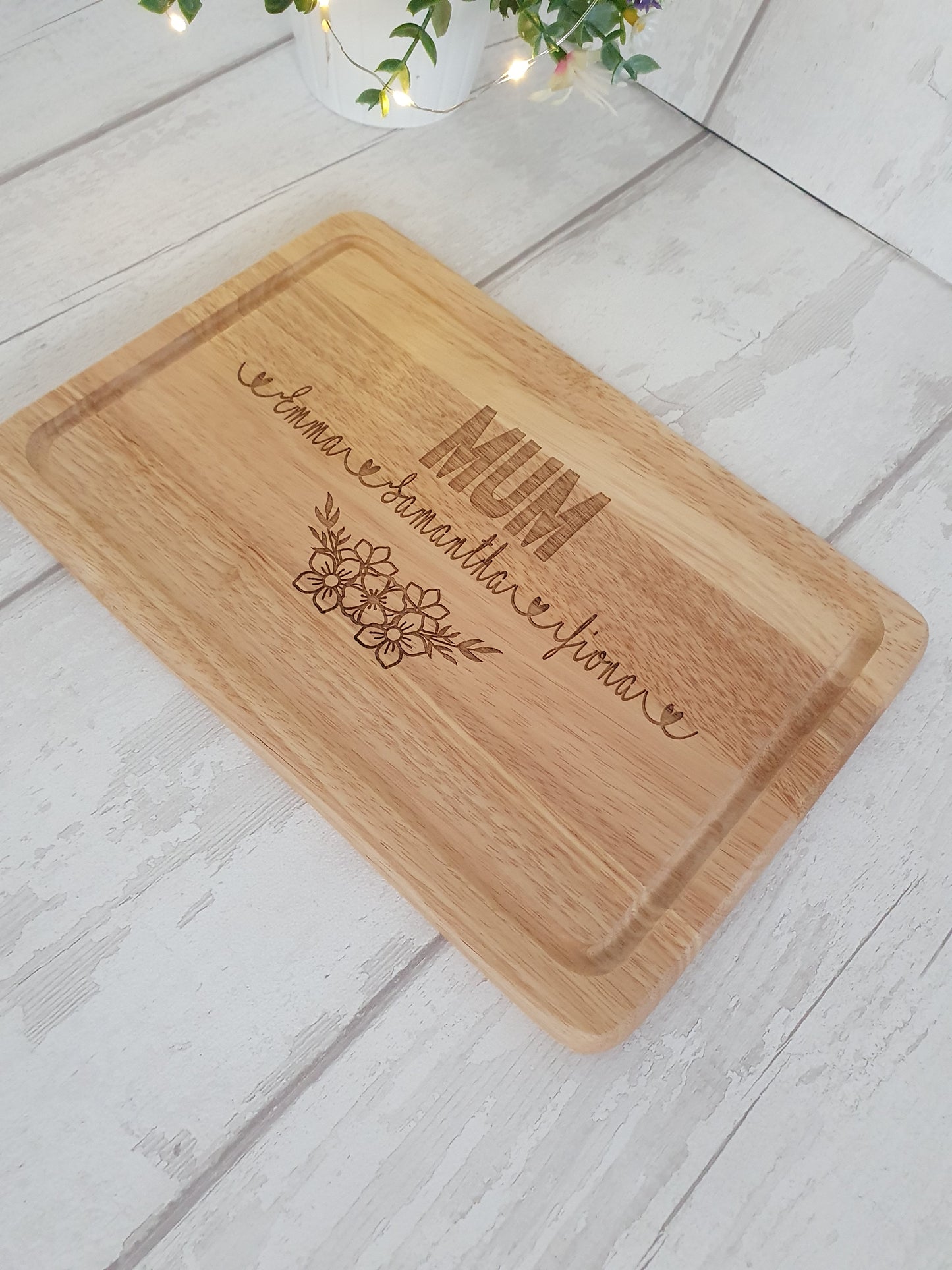 Personalised Engraved Wooden Chopping Board, Cheese Board, Mother's Day gift.
