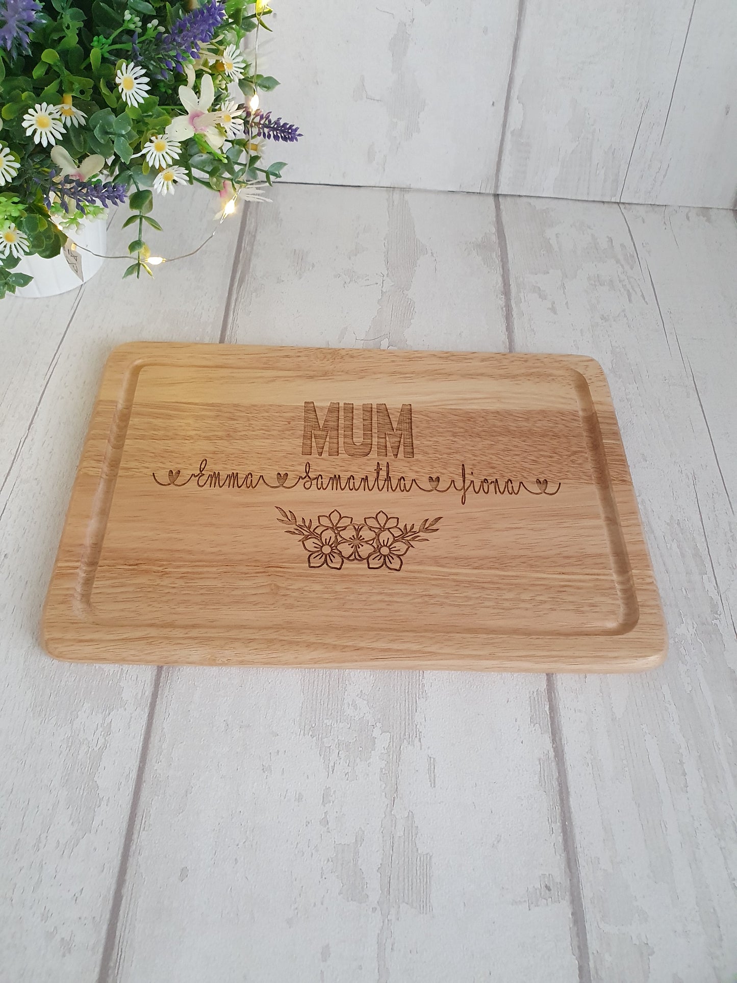 Personalised Engraved Wooden Chopping Board, Cheese Board, Mother's Day gift.