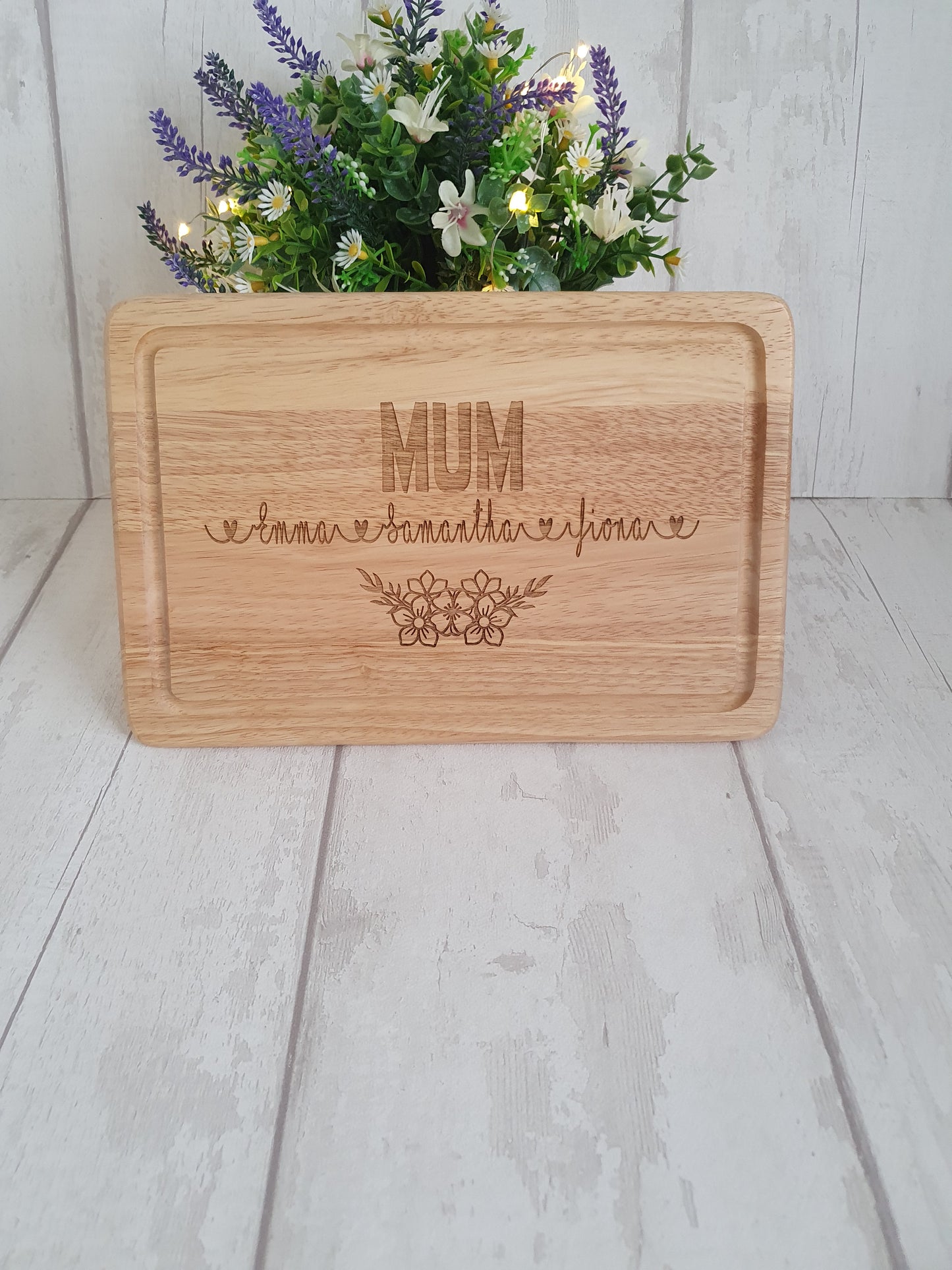 Personalised Engraved Wooden Chopping Board, Cheese Board, Mother's Day gift.