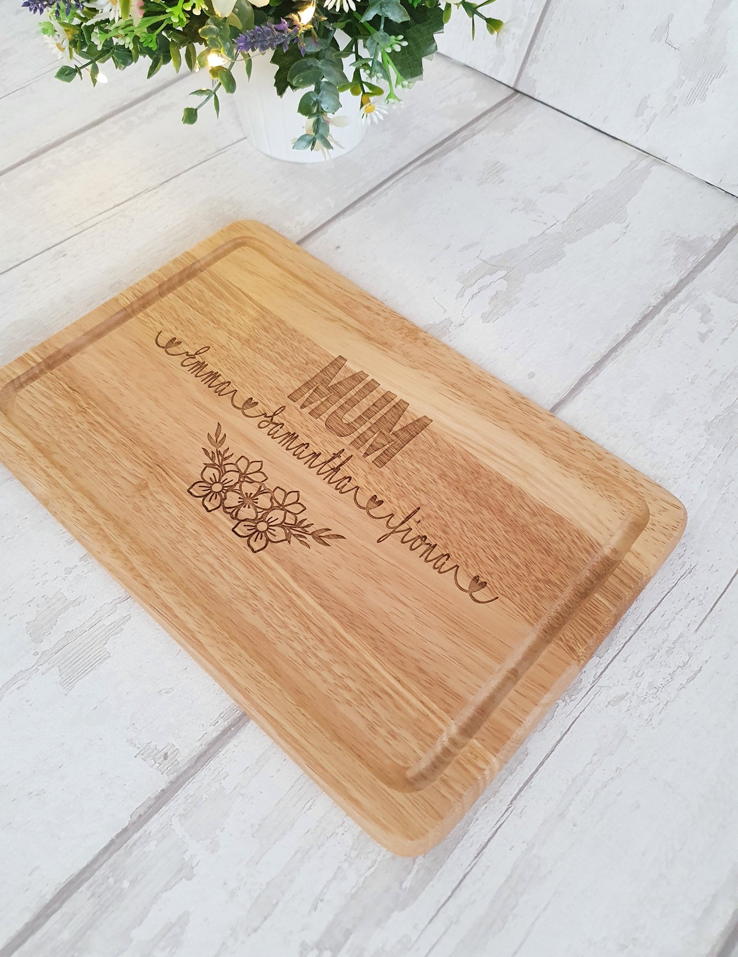 Personalised Engraved Wooden Chopping Board, Cheese Board, Mother's Day gift.
