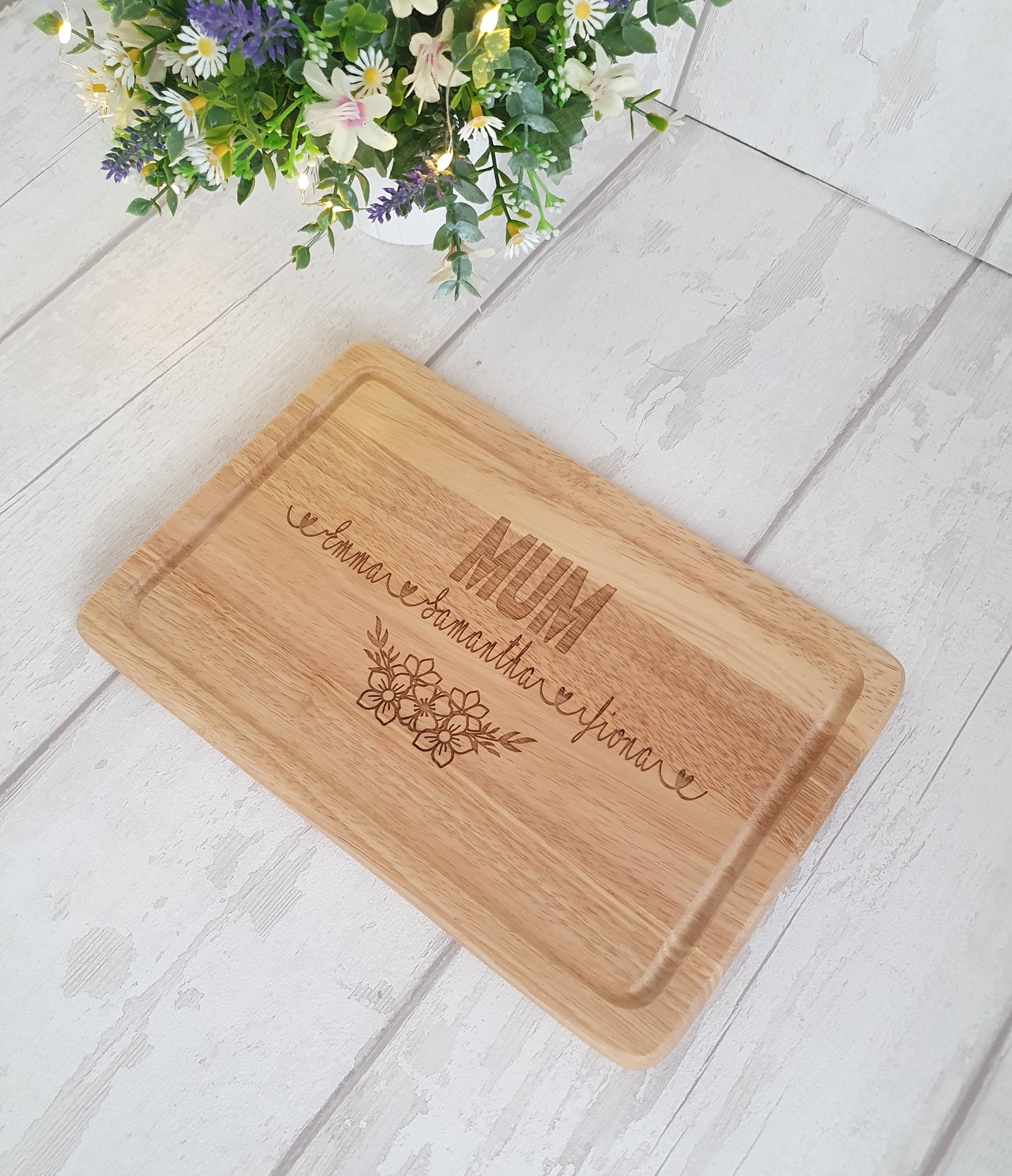 Personalised Engraved Wooden Chopping Board, Cheese Board, Mother's Day gift.