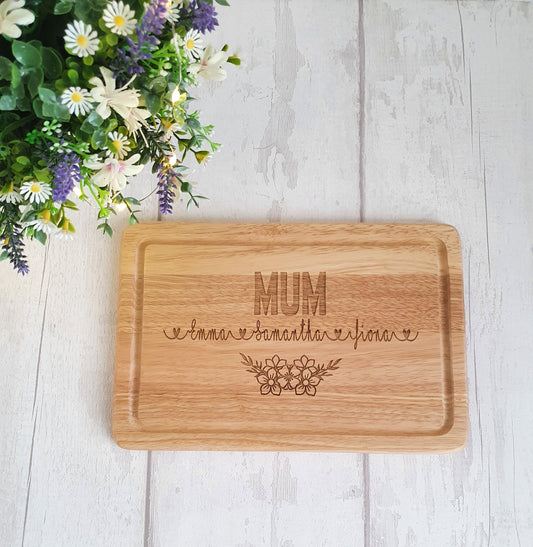Personalised Engraved Wooden Chopping Board, Cheese Board, Mother's Day gift.