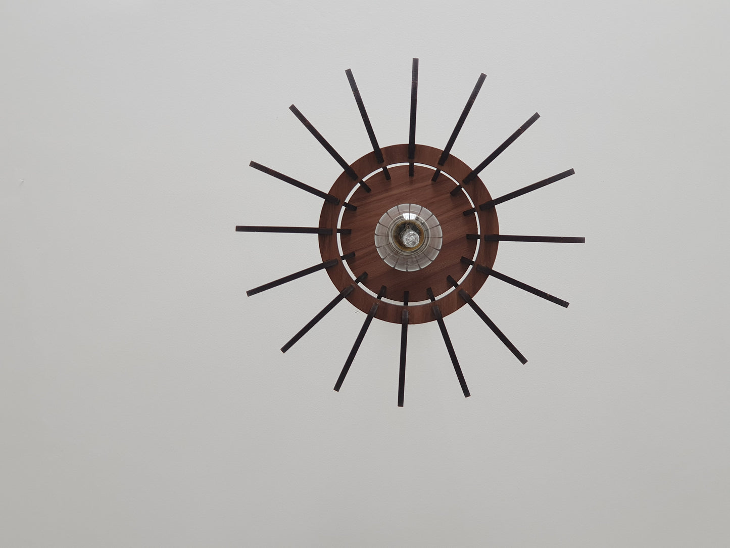 Bespoke Walnut veneer light shade, laser cut.