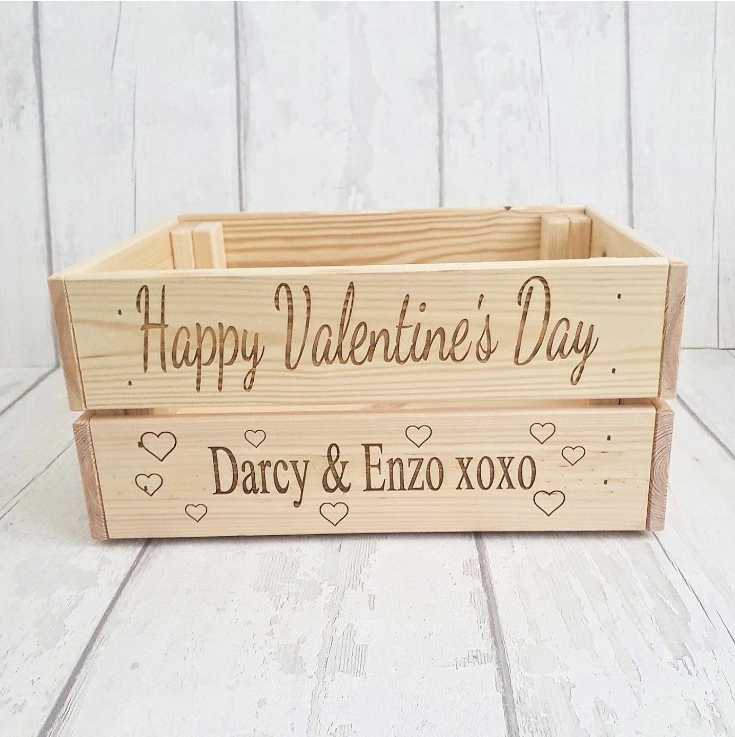 Personalised Valentine's Day crate. - LaserGiftsuk