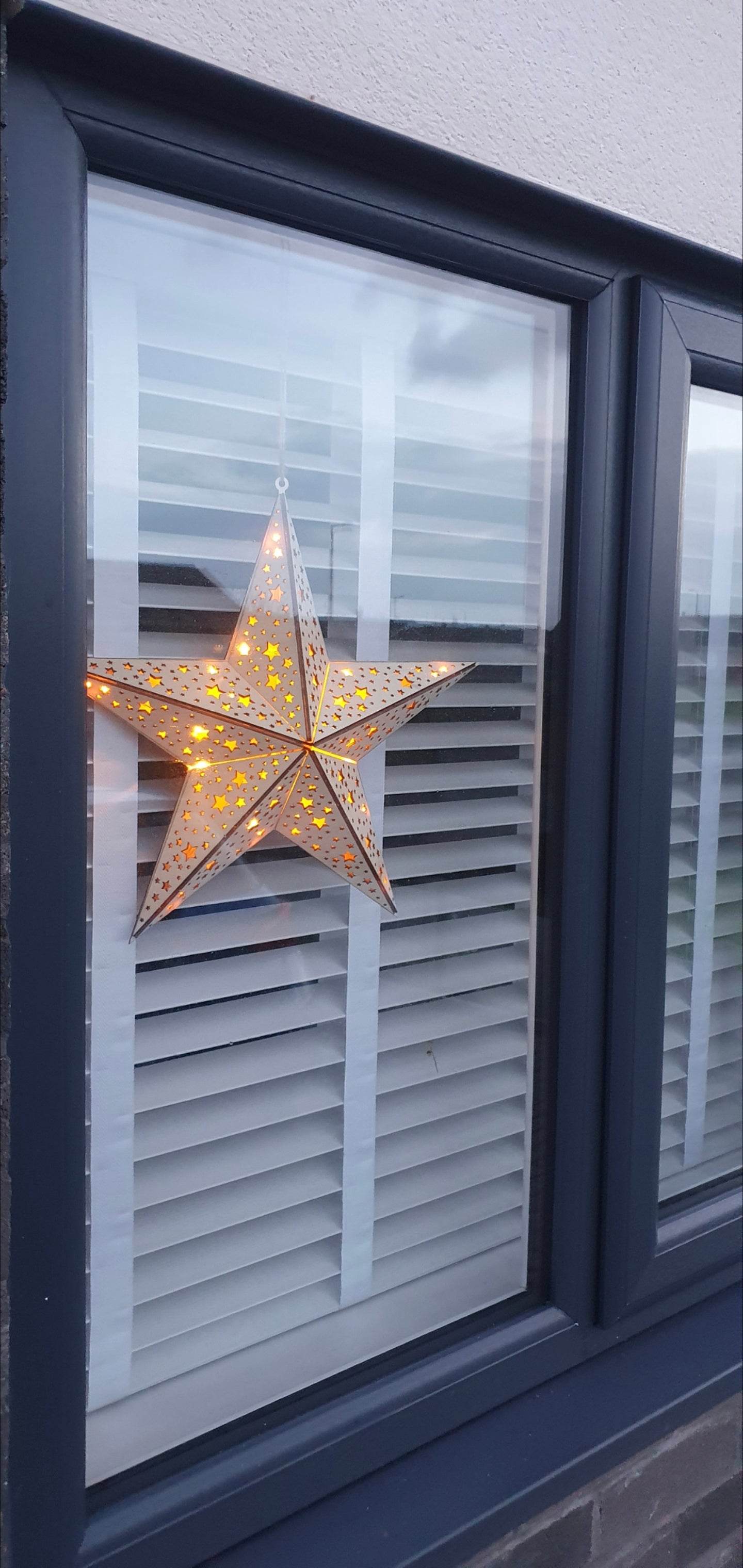 Bespoke wooden Star light Christmas decoration.