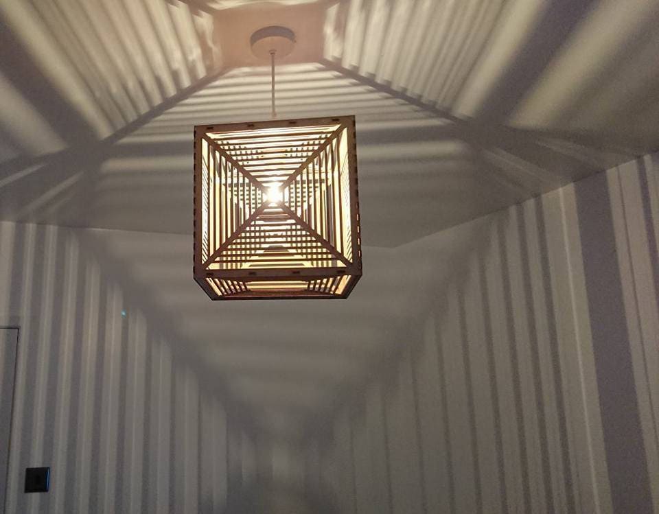 Bespoke cube laser cut light shade. - LaserGiftsuk