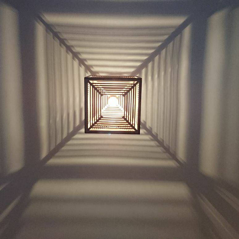 Bespoke cube laser cut light shade. - LaserGiftsuk