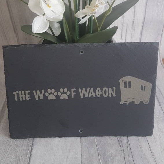 Laser engraved Personalised Real Slate House Sign. - LaserGiftsuk