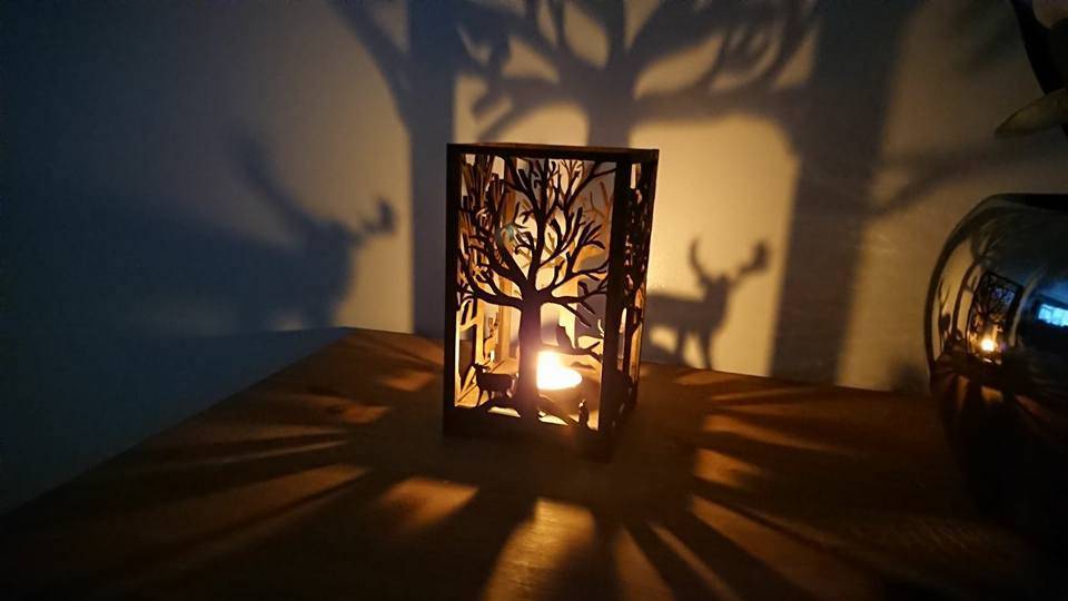 Beautiful Laser cut tea light holder Forest. - LaserGiftsuk