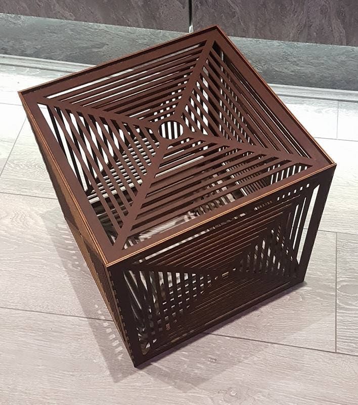 Bespoke cube laser cut light shade. - LaserGiftsuk