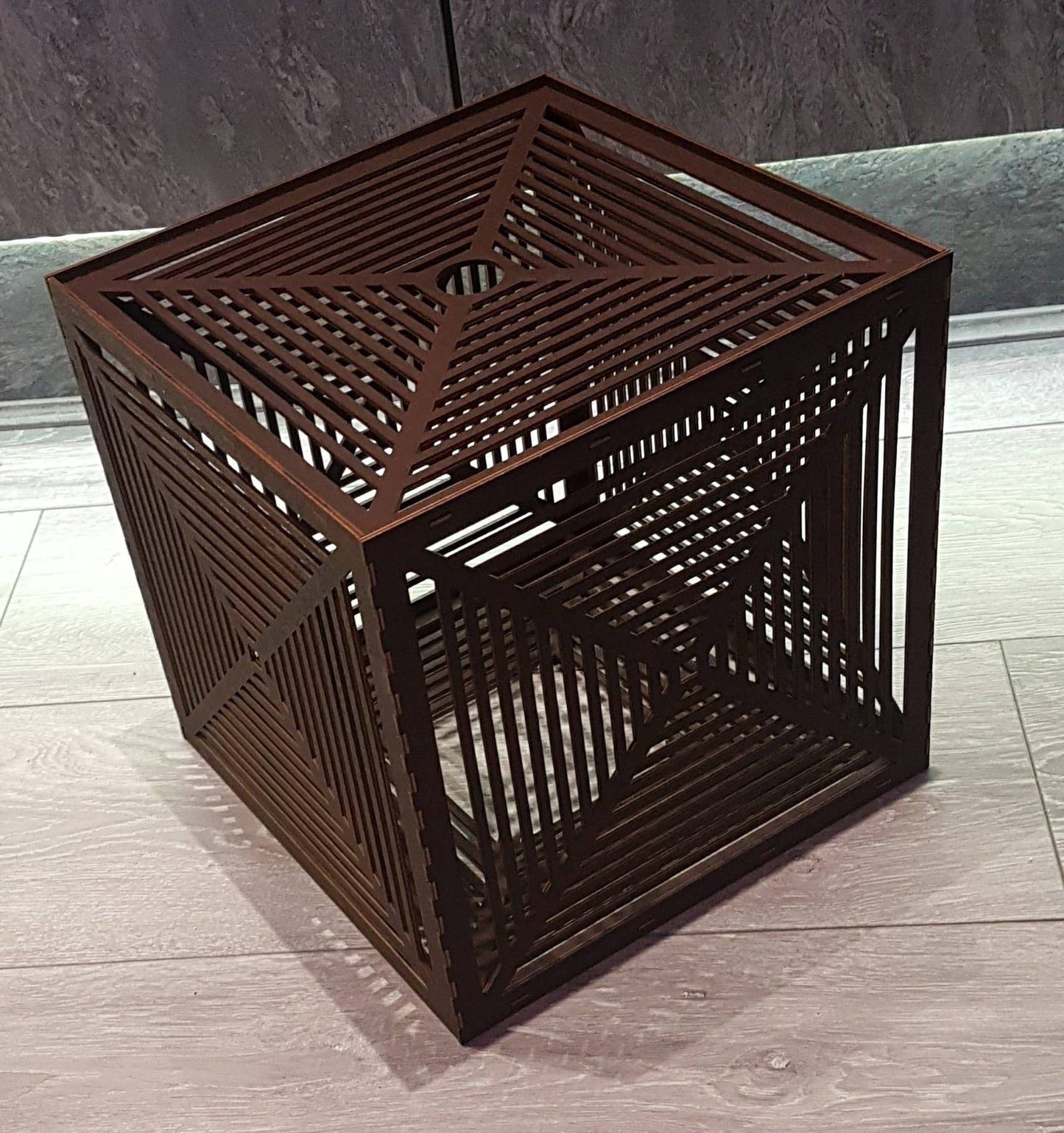 Bespoke cube laser cut light shade. - LaserGiftsuk