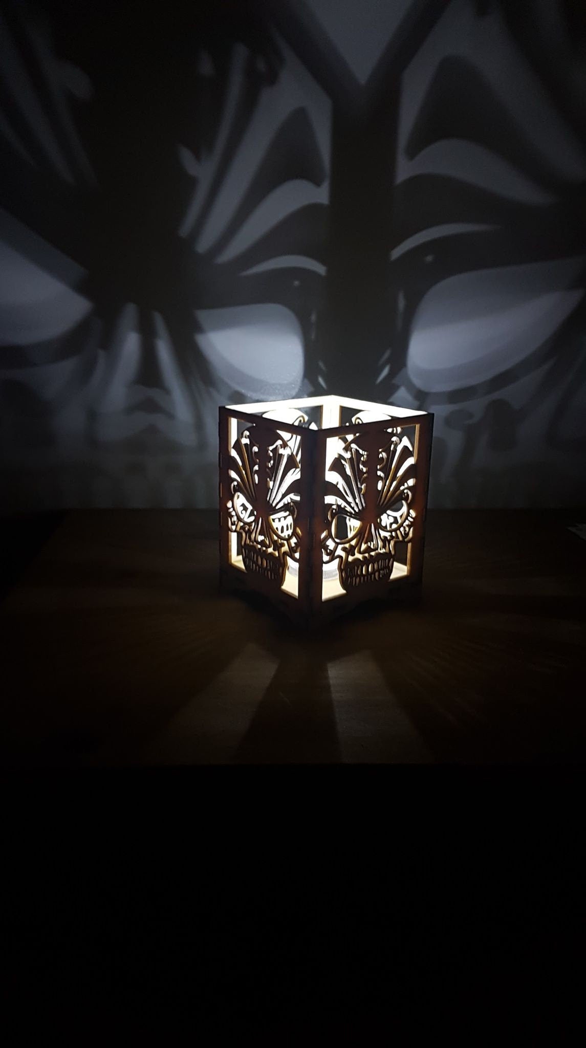 Beautiful skull laser cut tea light holder. - LaserGiftsuk
