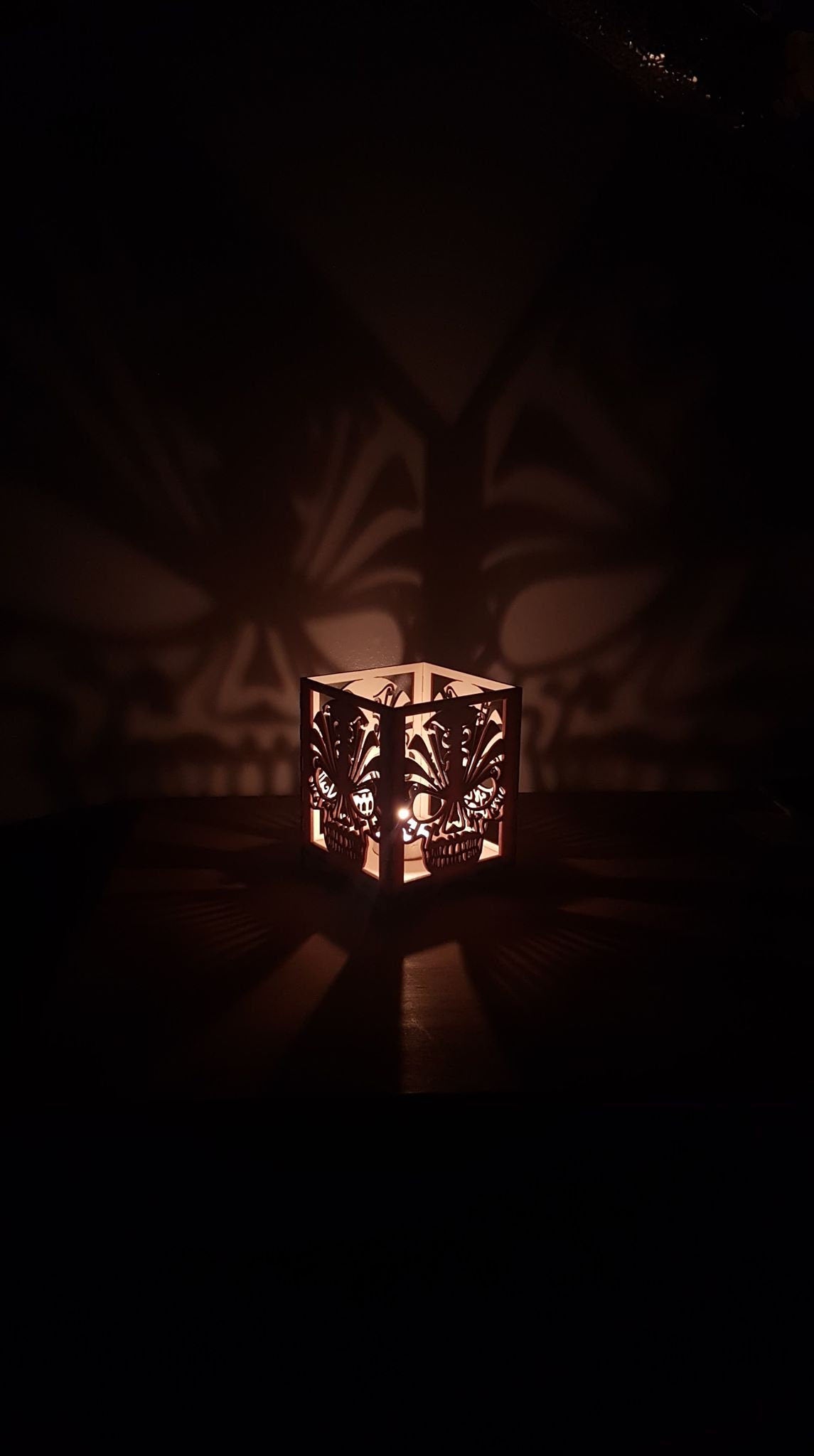 Beautiful skull laser cut tea light holder. - LaserGiftsuk