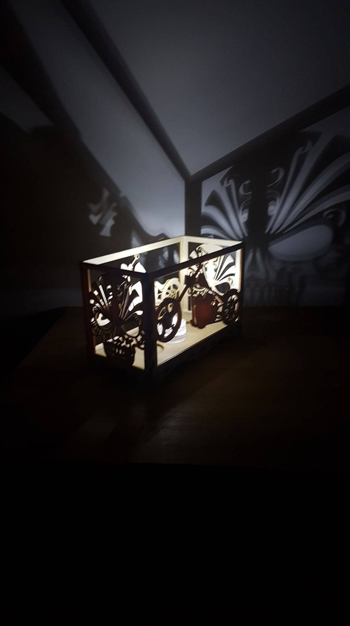 Bespoke motorbike laser cut tea light holder. - LaserGiftsuk