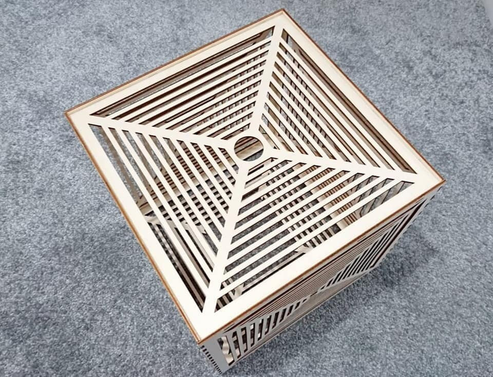 Bespoke cube laser cut light shade. - LaserGiftsuk
