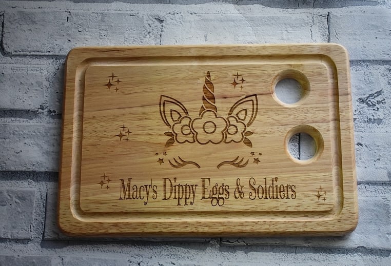 Personalised unicorn egg board. - LaserGiftsuk