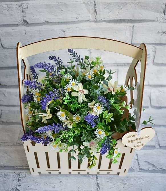 Personalised laser cut flower box holder. - LaserGiftsuk
