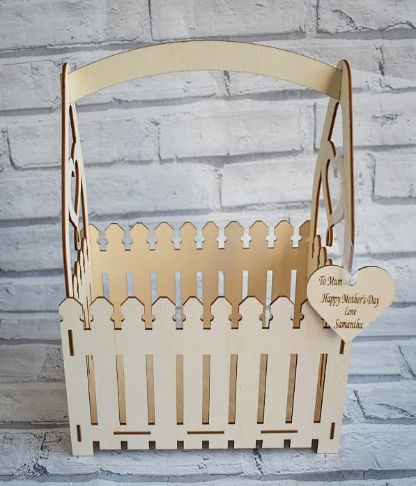 Personalised laser cut flower box holder. - LaserGiftsuk