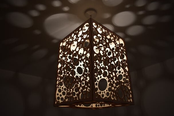 Wooden laser cut light shade, bespoke design, home decor. - LaserGiftsuk