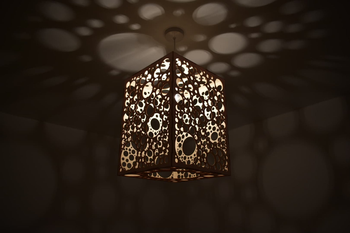 Wooden laser cut light shade, bespoke design, home decor. - LaserGiftsuk