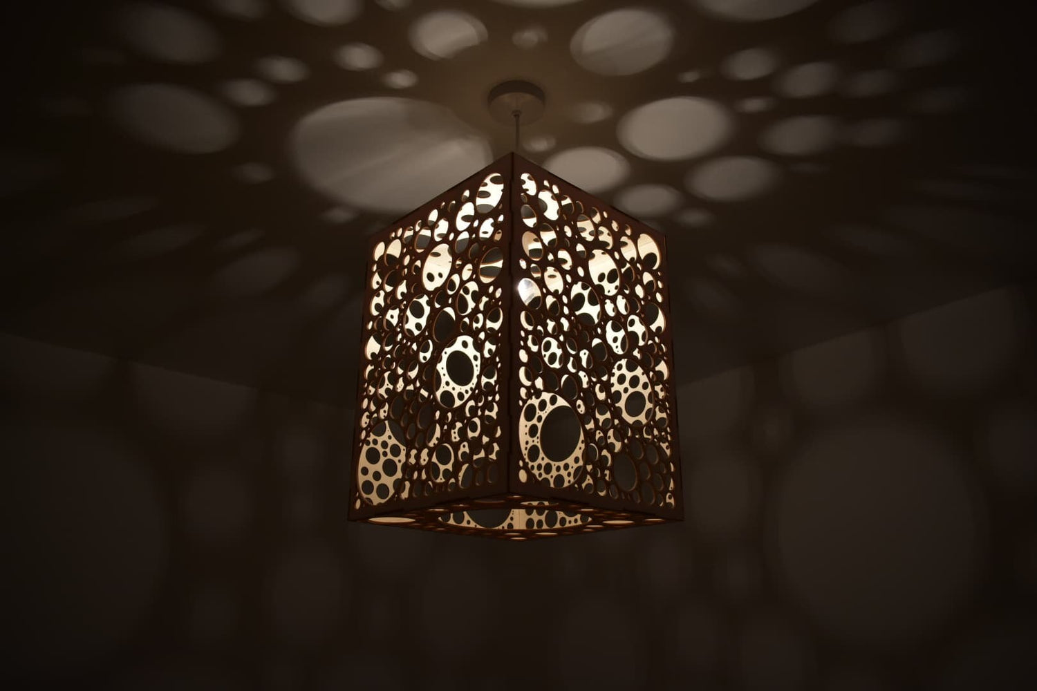 Wooden laser cut light shade, bespoke design, home decor. - LaserGiftsuk