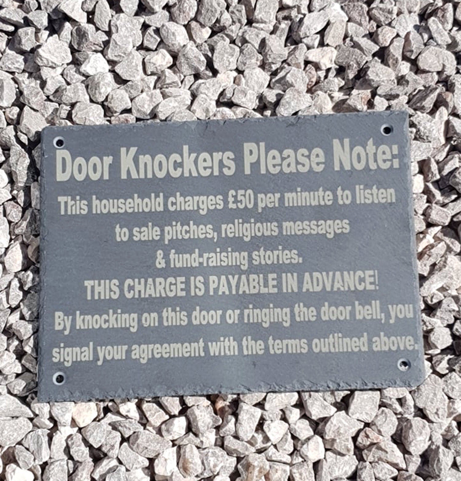 Real slate funny sign for house or garden. - LaserGiftsuk