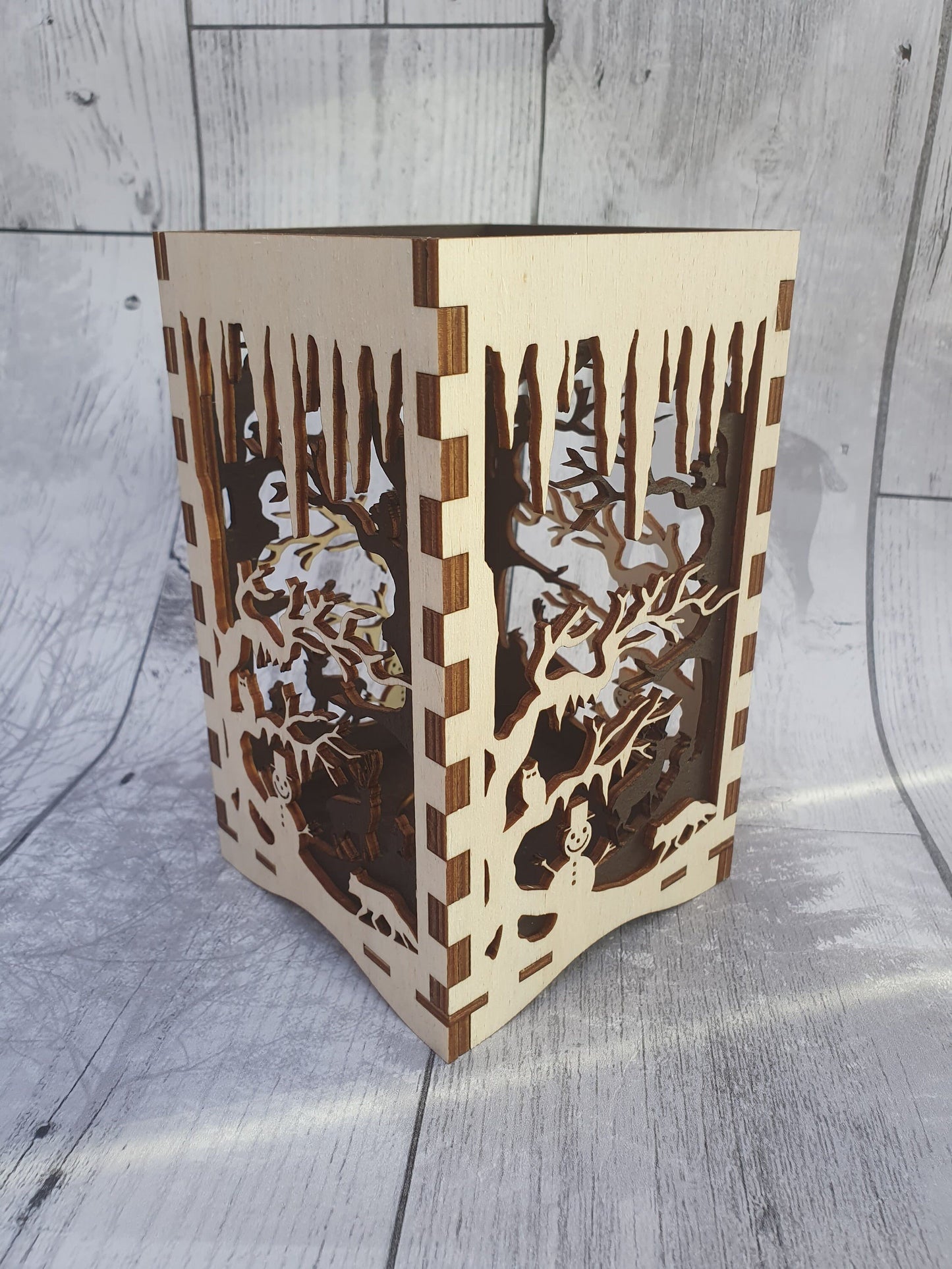 Christmas Tea light holder. - LaserGiftsuk