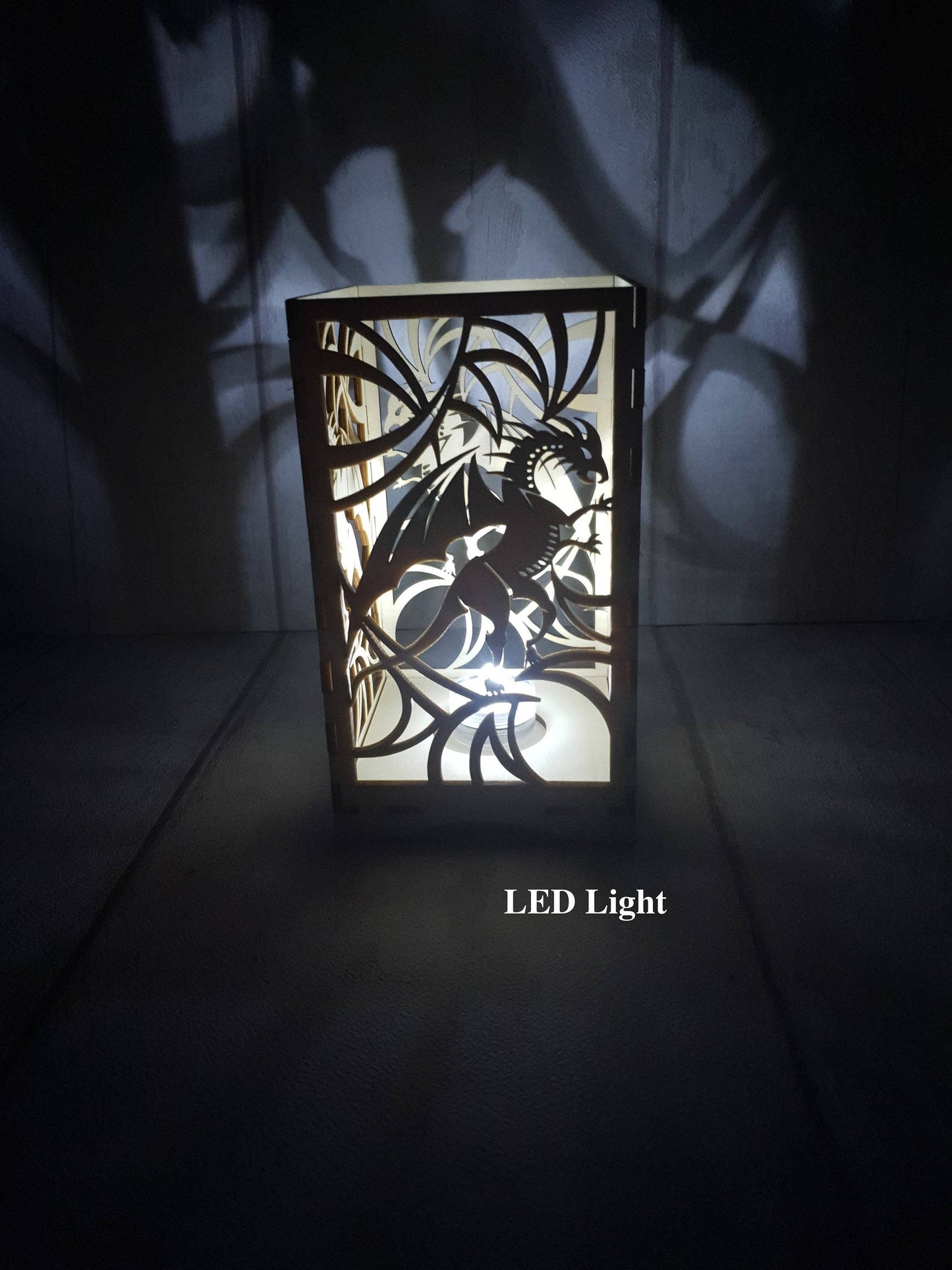 Laser cut Dragon tea light holder. - LaserGiftsuk