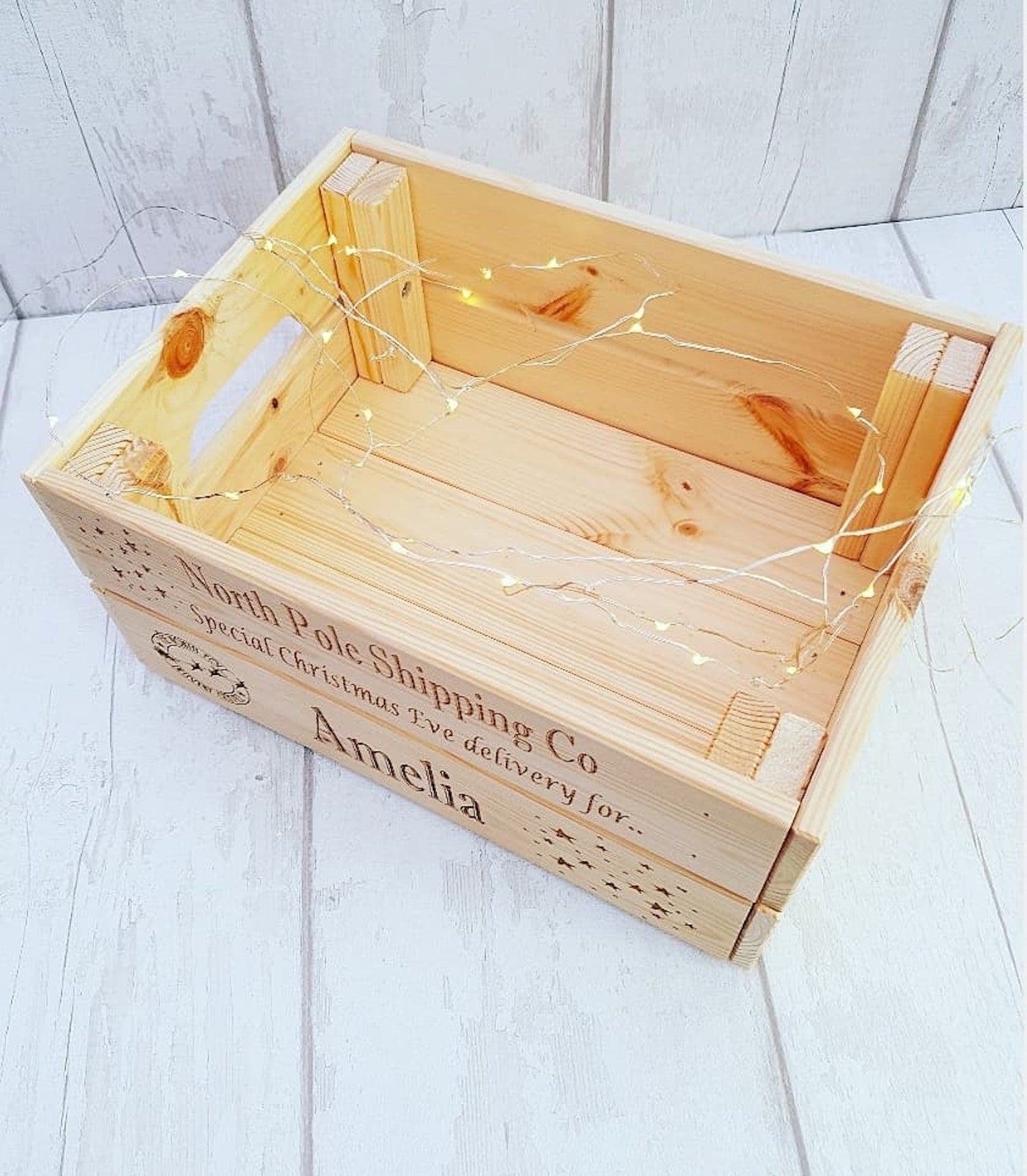 Personalised wooden Christmas eve crate. - LaserGiftsuk
