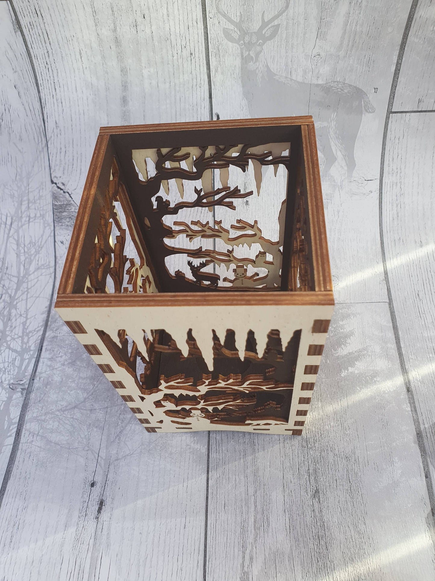 Christmas Tea light holder. - LaserGiftsuk