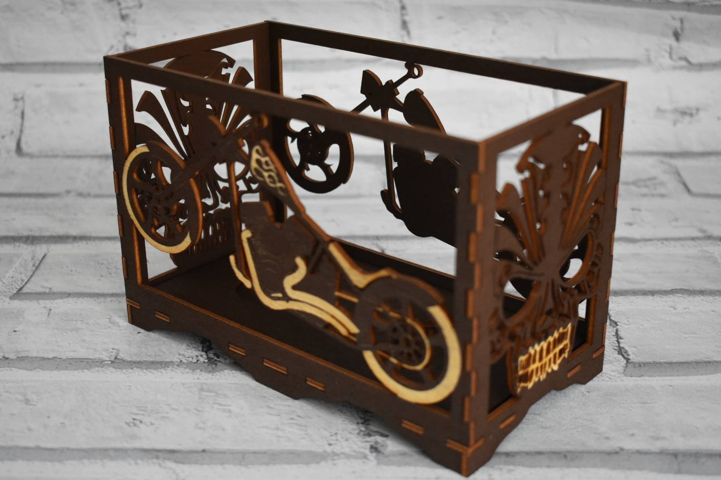 Bespoke motorbike laser cut tea light holder. - LaserGiftsuk