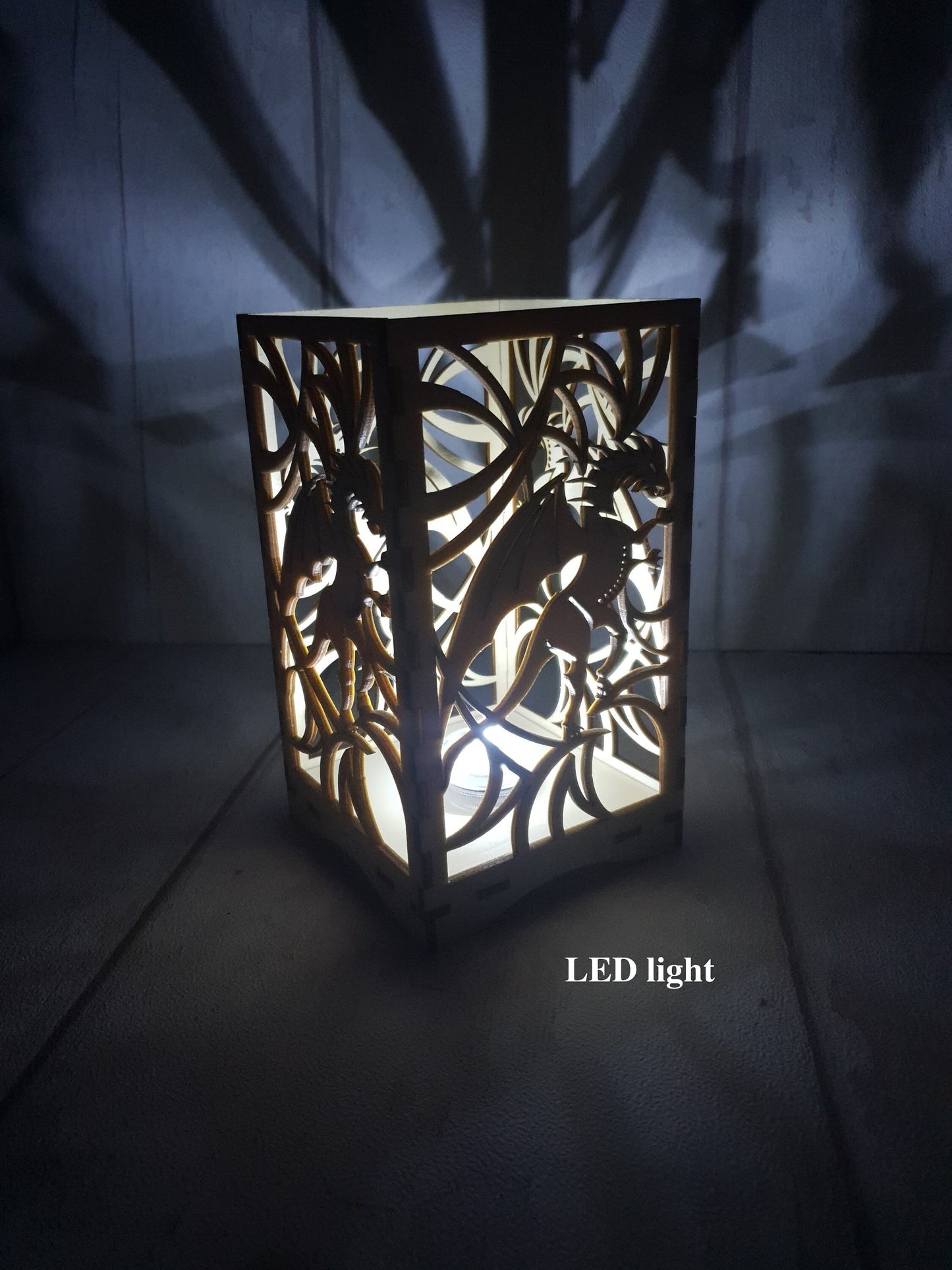 Laser cut Dragon tea light holder. - LaserGiftsuk