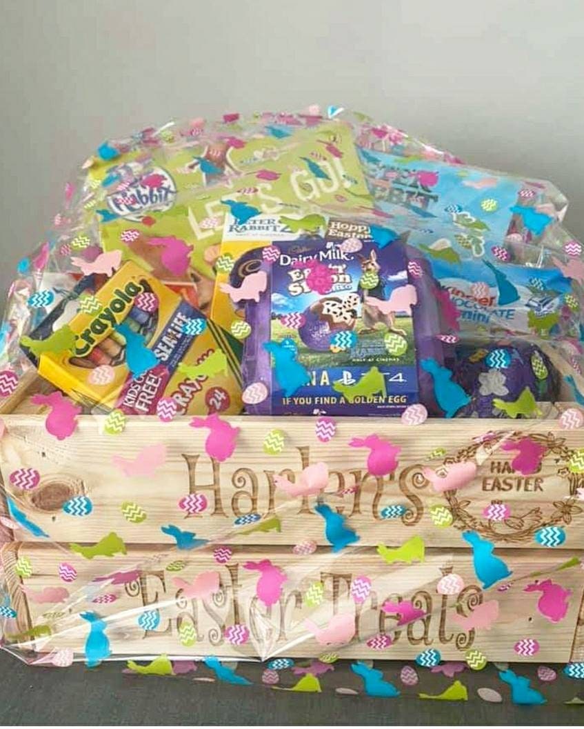 Personalised wooden Easter crate. - LaserGiftsuk