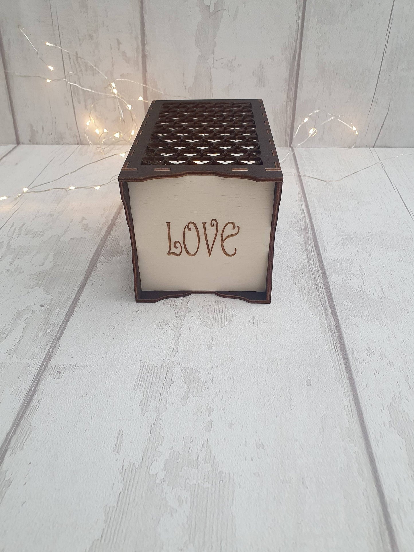 Beautiful laser cut heart tea light holder. - LaserGiftsuk