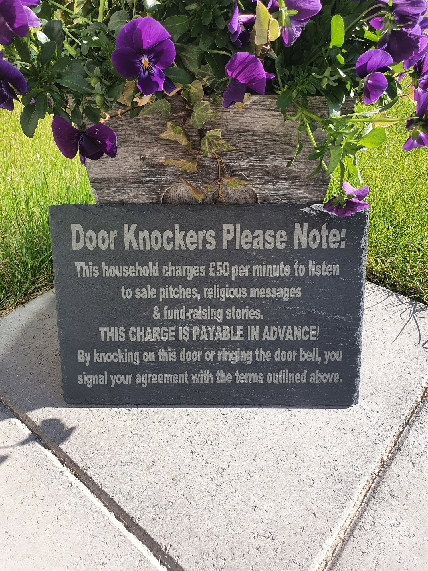 Real slate funny sign for house or garden. - LaserGiftsuk