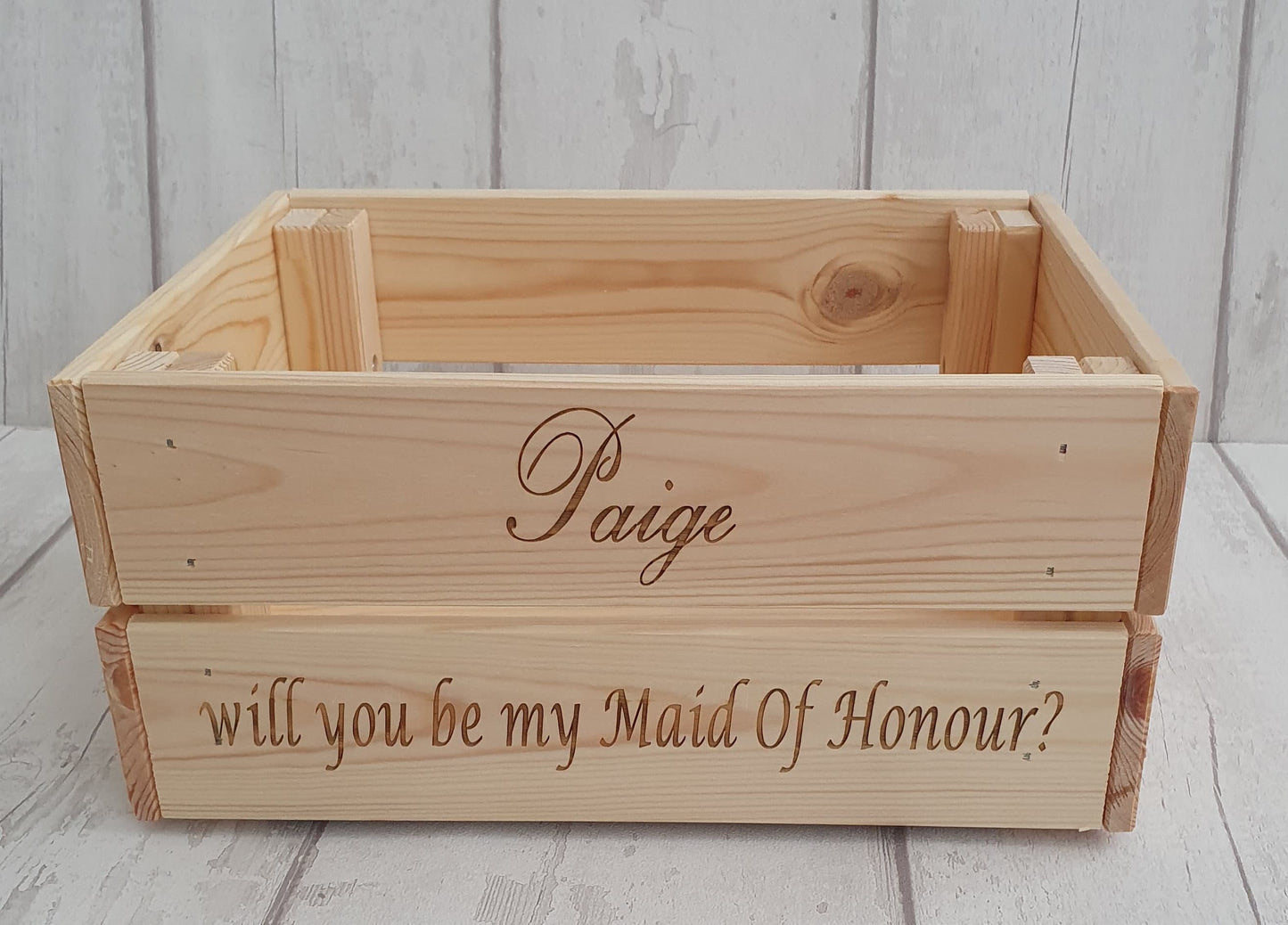 Personalised "will you be my Maid Of Honour?" crate - LaserGiftsuk