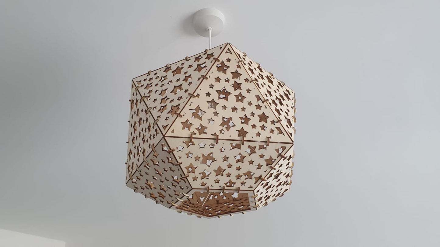 Laser cut star light shade. - LaserGiftsuk