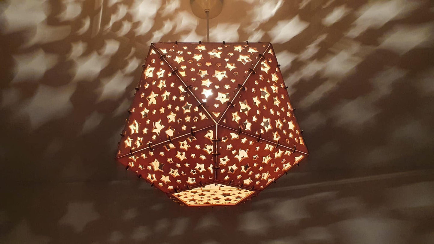Laser cut star light shade. - LaserGiftsuk
