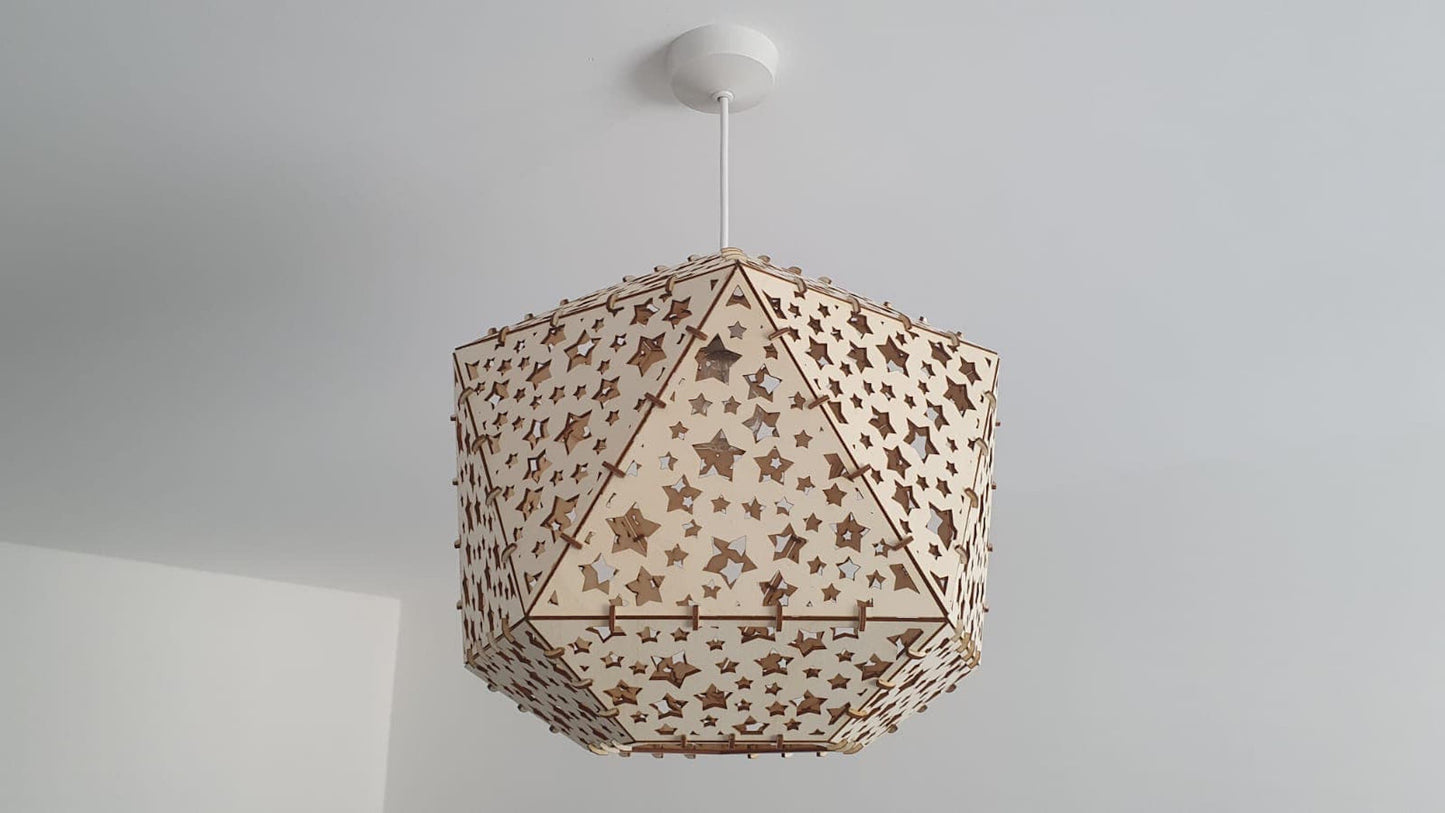 Laser cut star light shade. - LaserGiftsuk
