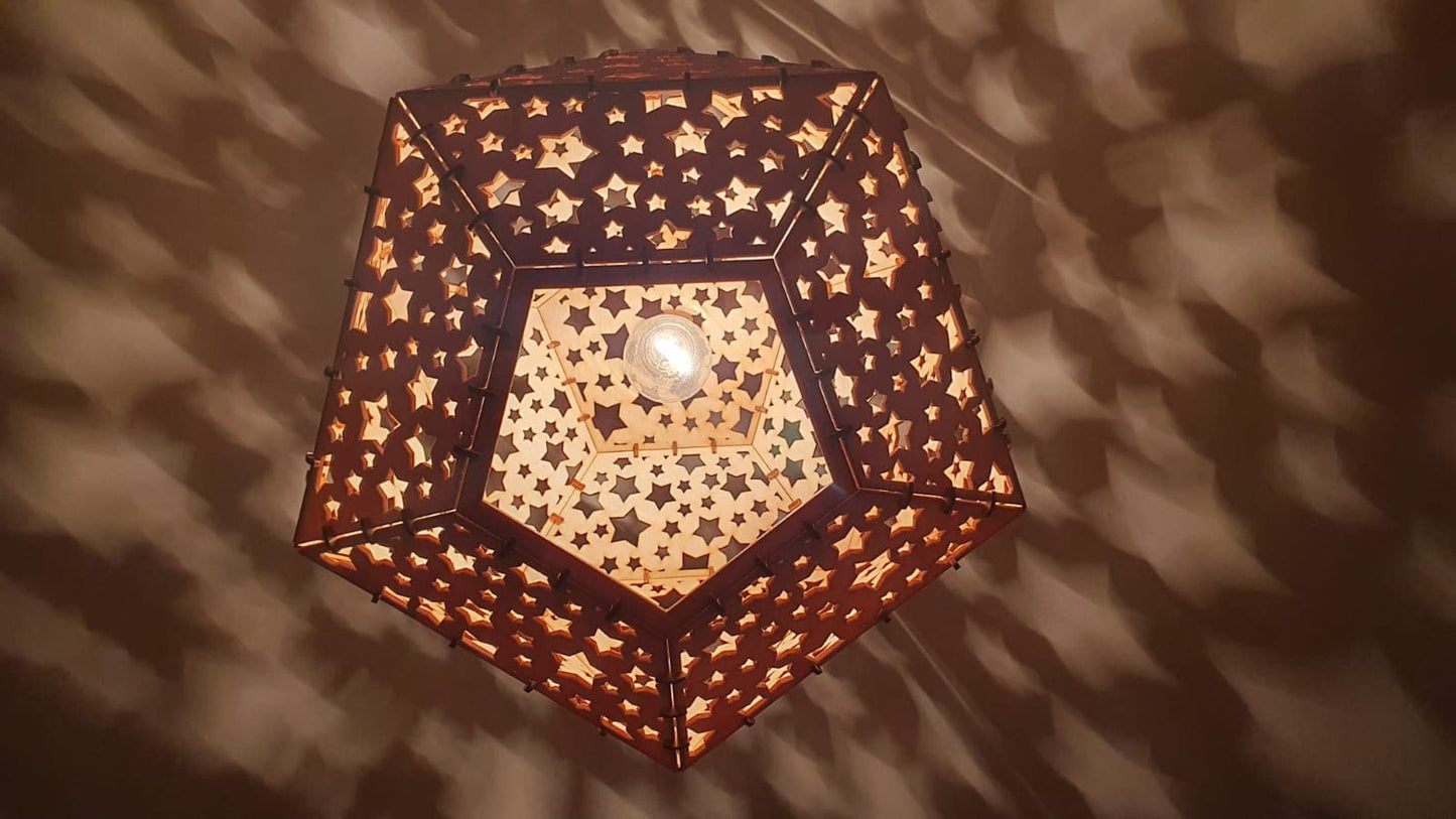 Laser cut star light shade. - LaserGiftsuk
