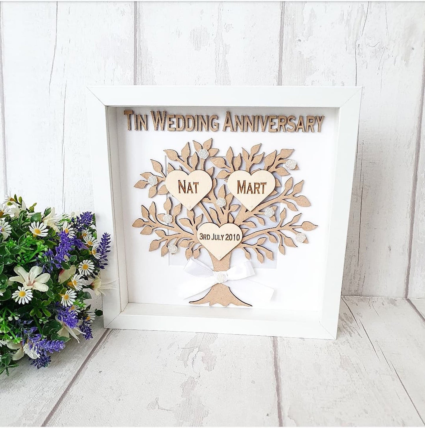 Personalised anniversary tree frame. - LaserGiftsuk
