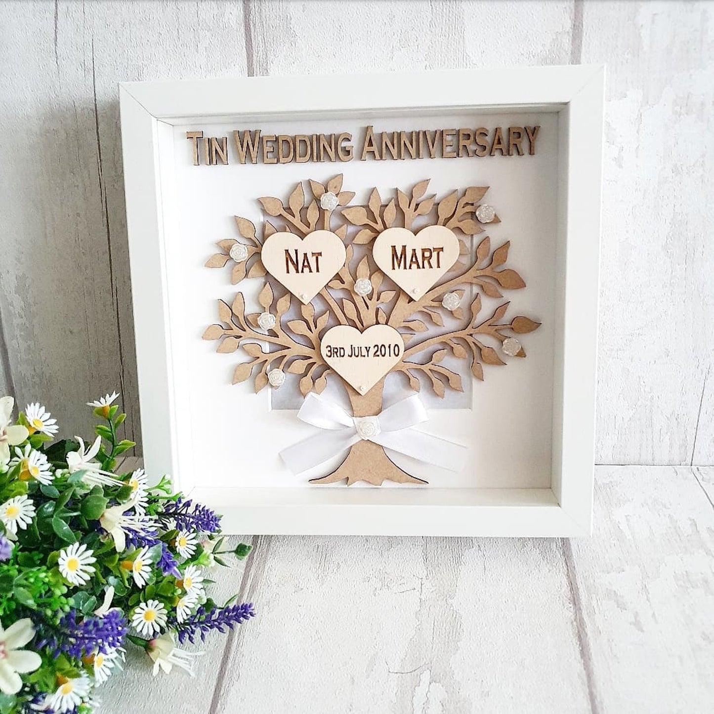 Personalised anniversary tree frame. - LaserGiftsuk