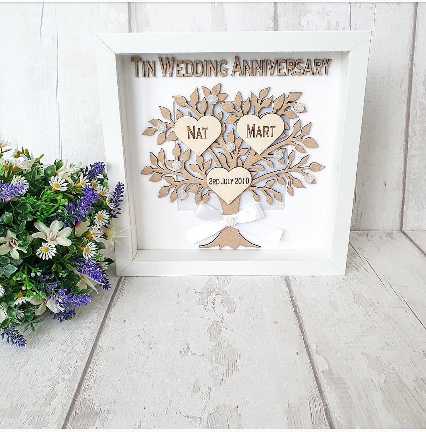 Personalised anniversary tree frame. - LaserGiftsuk