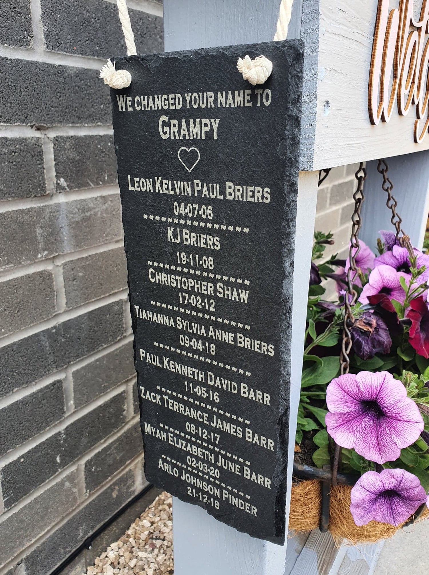 Personalised slate sign. - LaserGiftsuk